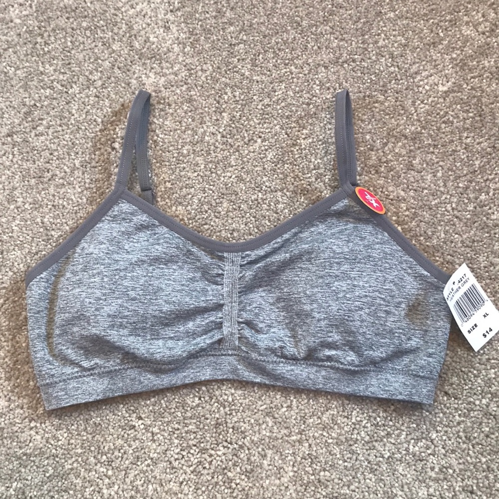 Gray sports bra